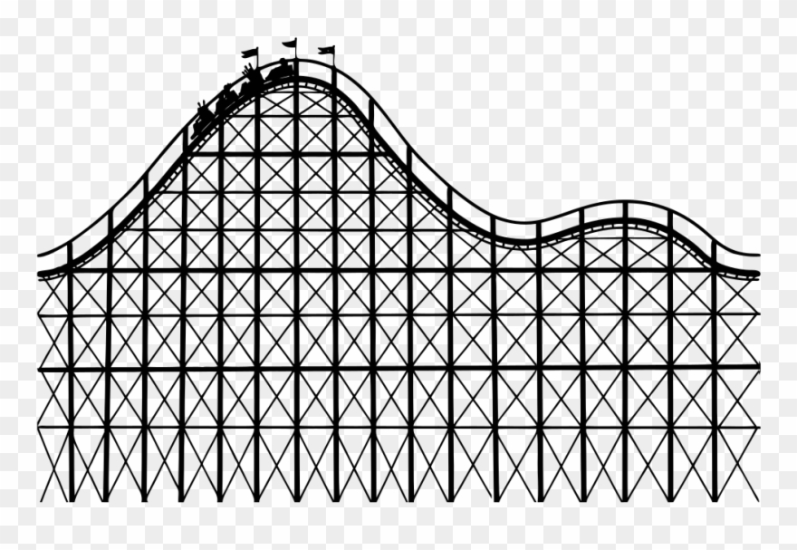 Roller Coaster Line Art - Roller Coaster Clipart - Png Download