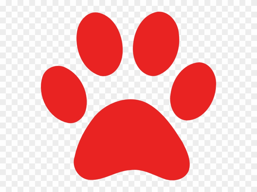Paw Print Clip Art - Red Dog Paw Print - Png Download