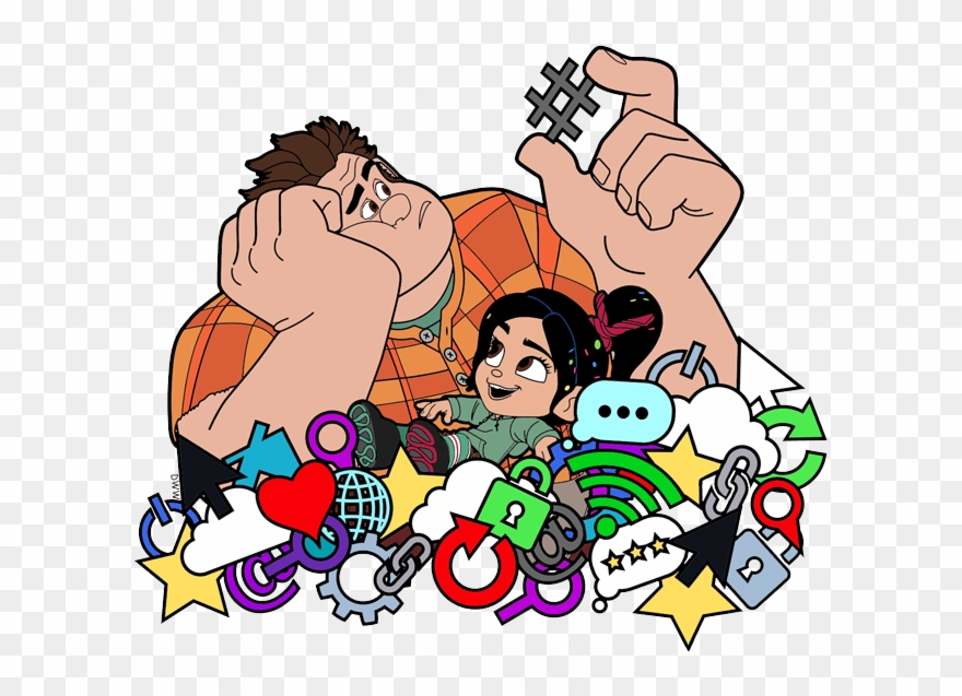 New Ralph, Vanellope Overwhelmed By Internet Symbols - Vanellope Von Schweetz Clipart