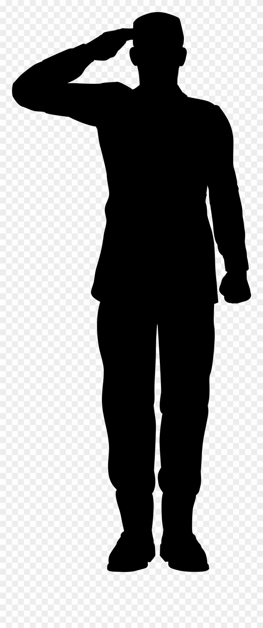 Army Soldier Saluting Silhouette Png Clip Art Image - Saluting Soldier Silhouette Transparent Png