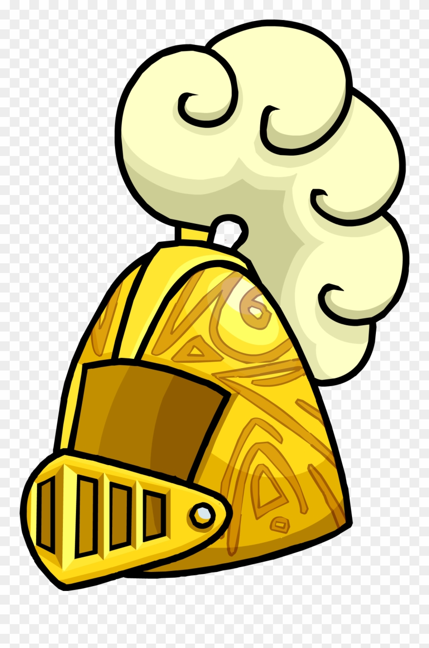 Knight Clipart Hat - Club Penguin Golden Helmet - Png Download