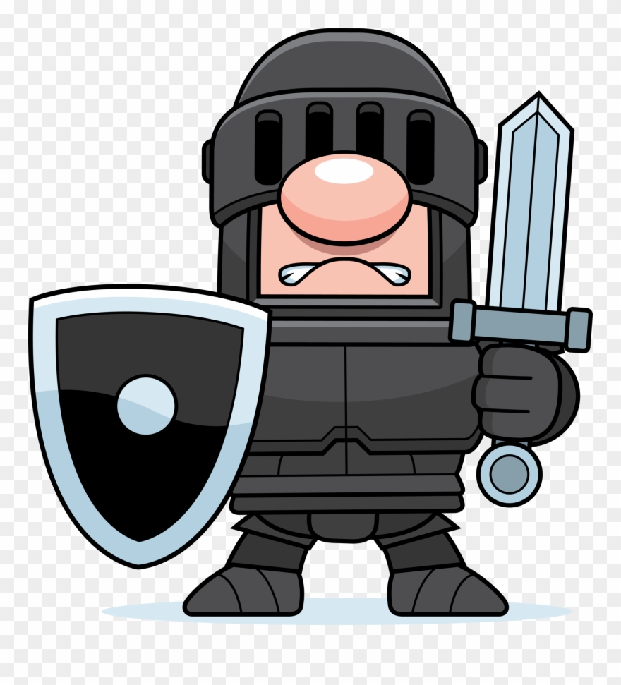 Baby Toys Clipart Black And White - Suit Of Armor Cartoon - Png Download