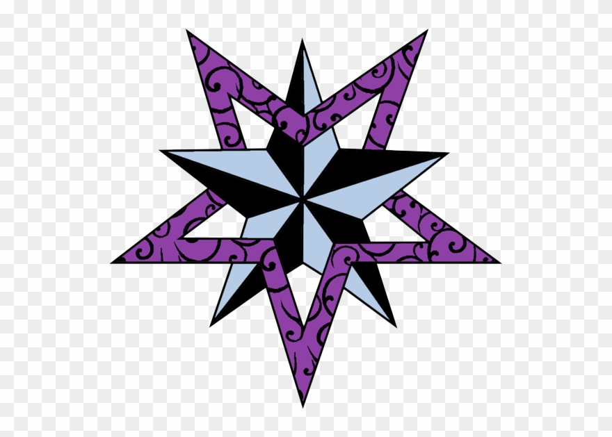 Nautical Star Tattoos Clipart Navigational - Tattoo Nautical Star Designs - Png Download