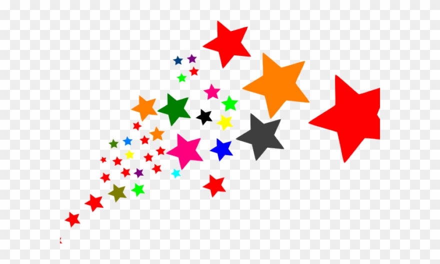 Falling Stars Clipart Free Book - Transparent Background Star Clipart - Png Download