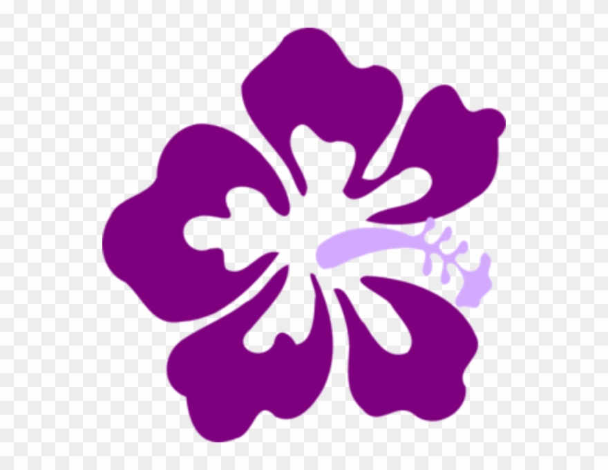 Purple Flower Clipart Tropical - Purple Hawaiian Flower Clipart - Png Download