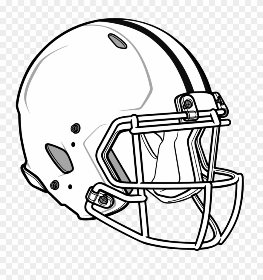 Red Football Helmet Outline Clip Art Transparent Library - Football Helmets Drawings - Png Download