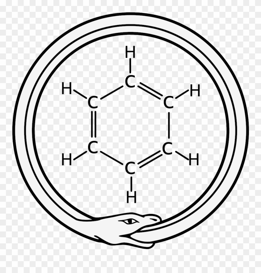 Clipart Transparent Ankh Drawing Ouroboro - Ouroboros Benzene - Png Download