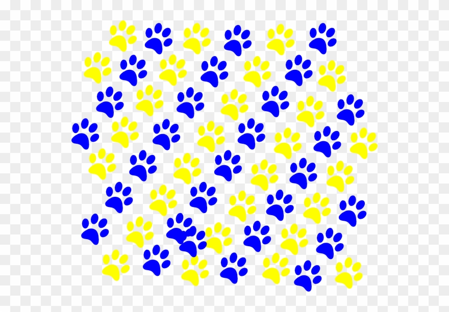 Blue And Gold Paw Print Clipart Paw Clip Art - Blue And Gold Paw Prints - Png Download