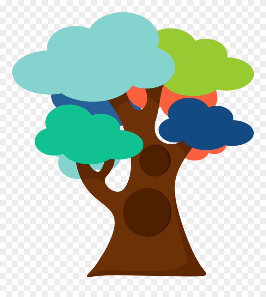 Minus Filzen, Button Baum, Baumblätter, Papierdesign, - Arbol Minus Clipart
