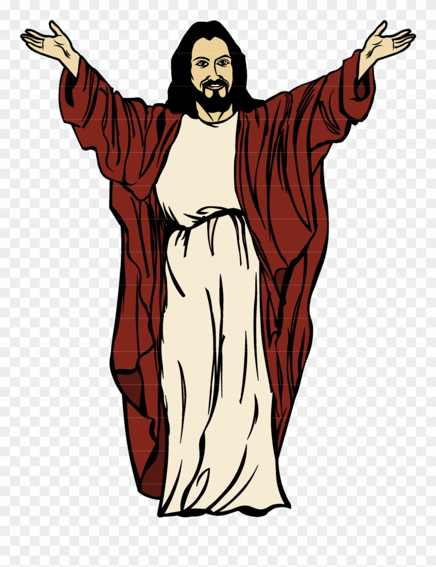 Jesus With Arms Outstretched Clipart - Jesus Cartoon Png Transparent Png