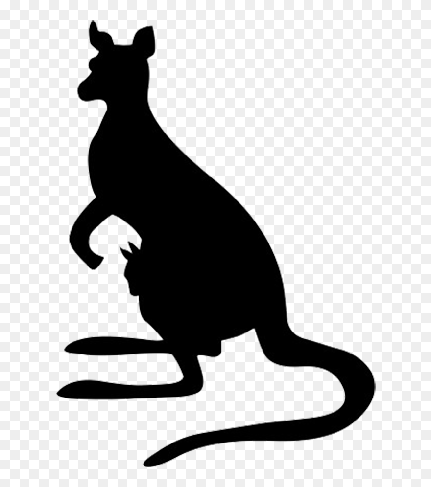 Cat Macropodidae Animal Silhouettes Kangaroo - Baby Kangaroo Silhouette Clipart