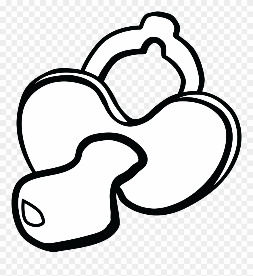 Free Clipart Of A Baby Pacifier - Pacifier Clipart Black And White - Png Download