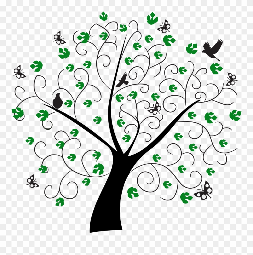 Abstract Tree And Butterflies By Gdj Leadership, Butterfly, - My Favorite Sticker Book For Girls 4-8: My Favorite Clipart