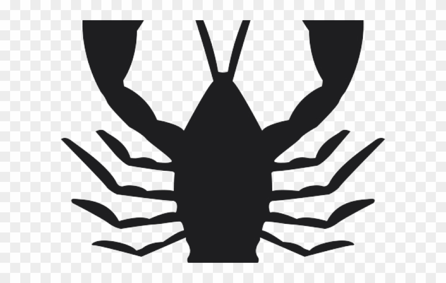 Lobster Clipart Transparent Background - Black Crawfish Vector - Png Download