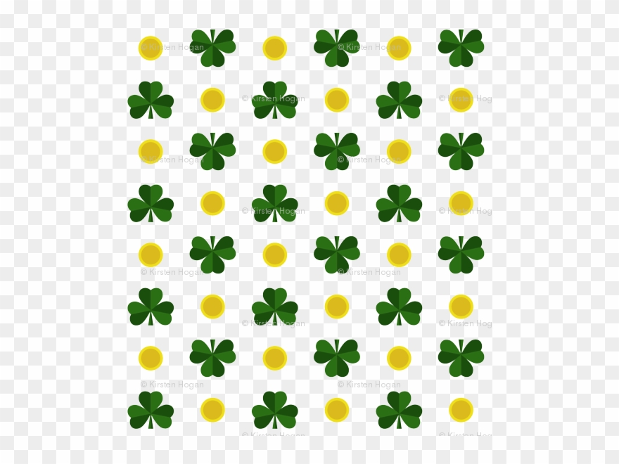 Saint Patrick's Day, Clover Coins And Clover Fabric Clipart