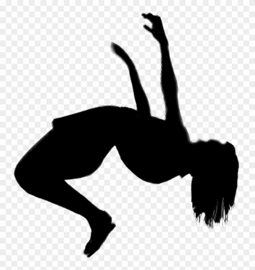 Silhouette Woman Jumping Falling Floating Clipart