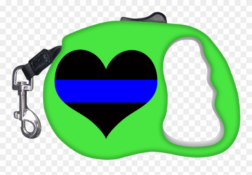 Thin Blue Line Heart Dog Leash Clipart