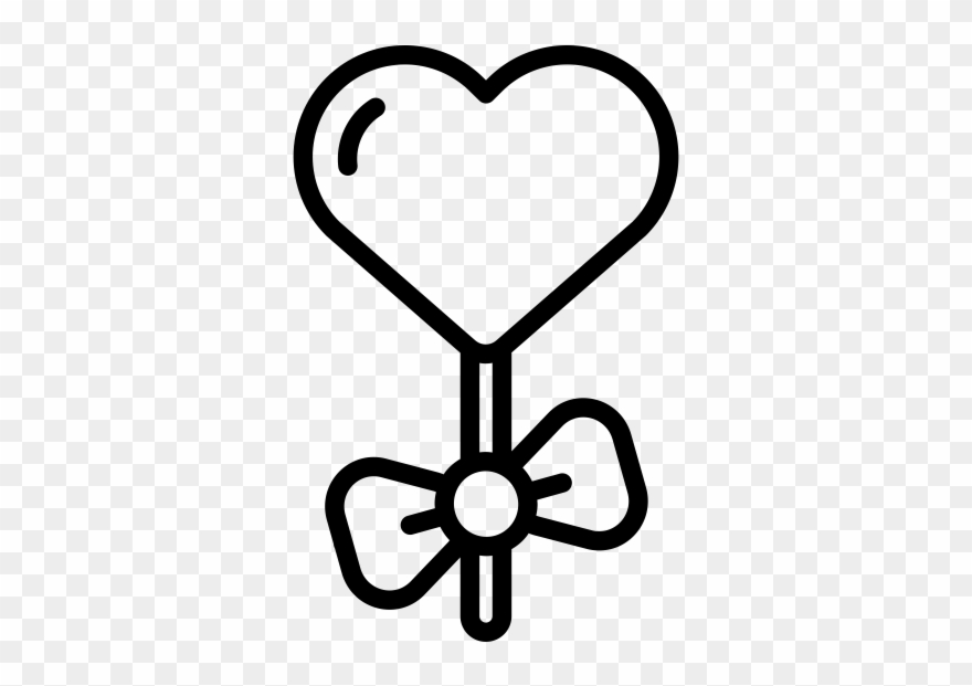 Heart Lollipop Rubber Stamp Clipart