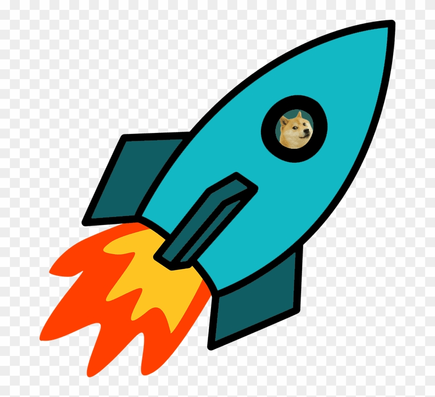 Flying Shibe Rocket Clipart