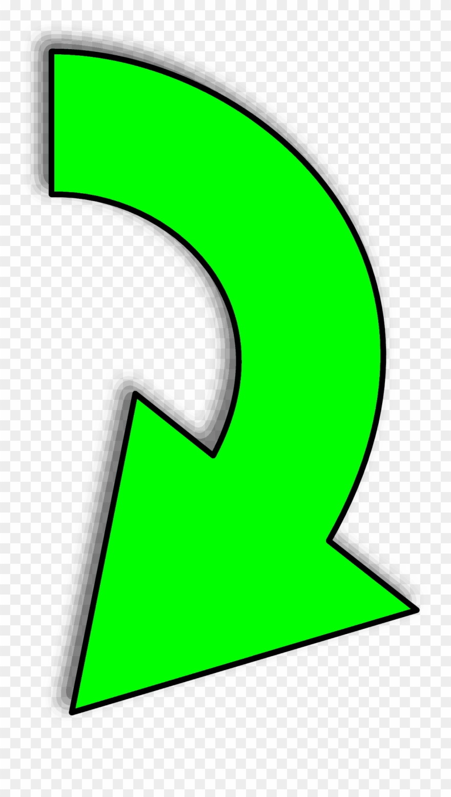 Green Arrow Down Left Clipart