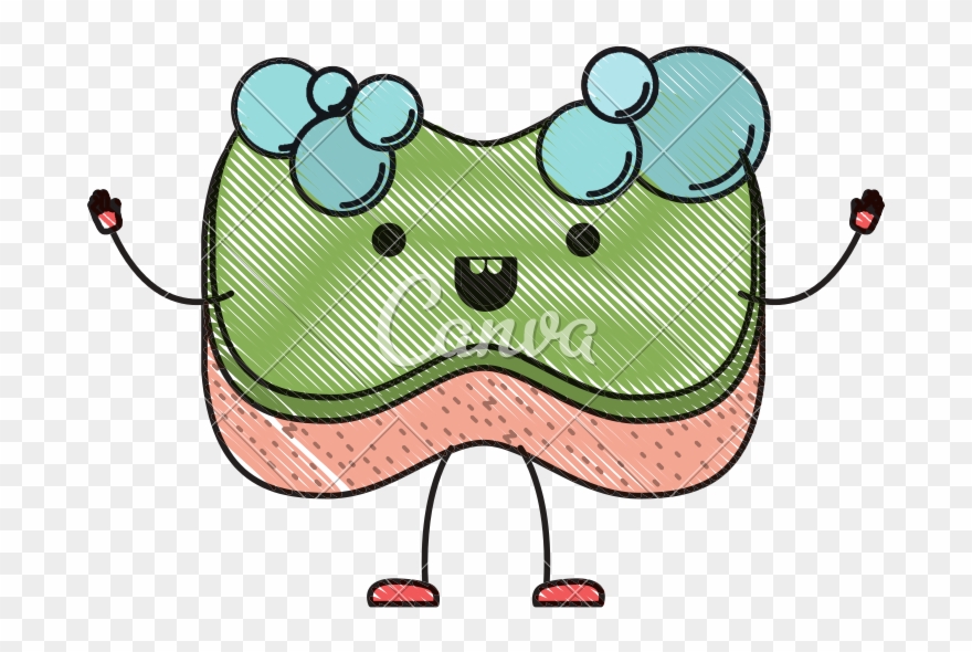 Kawaii Cartoon With Bubbles Clipart