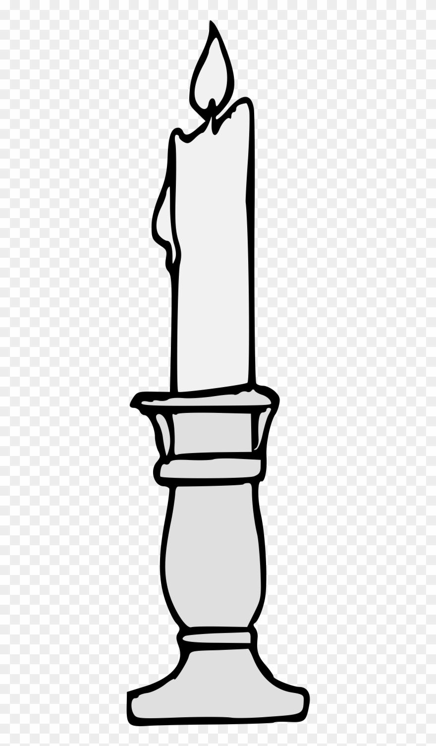 Candle Enflamed On A Candlestick Clipart