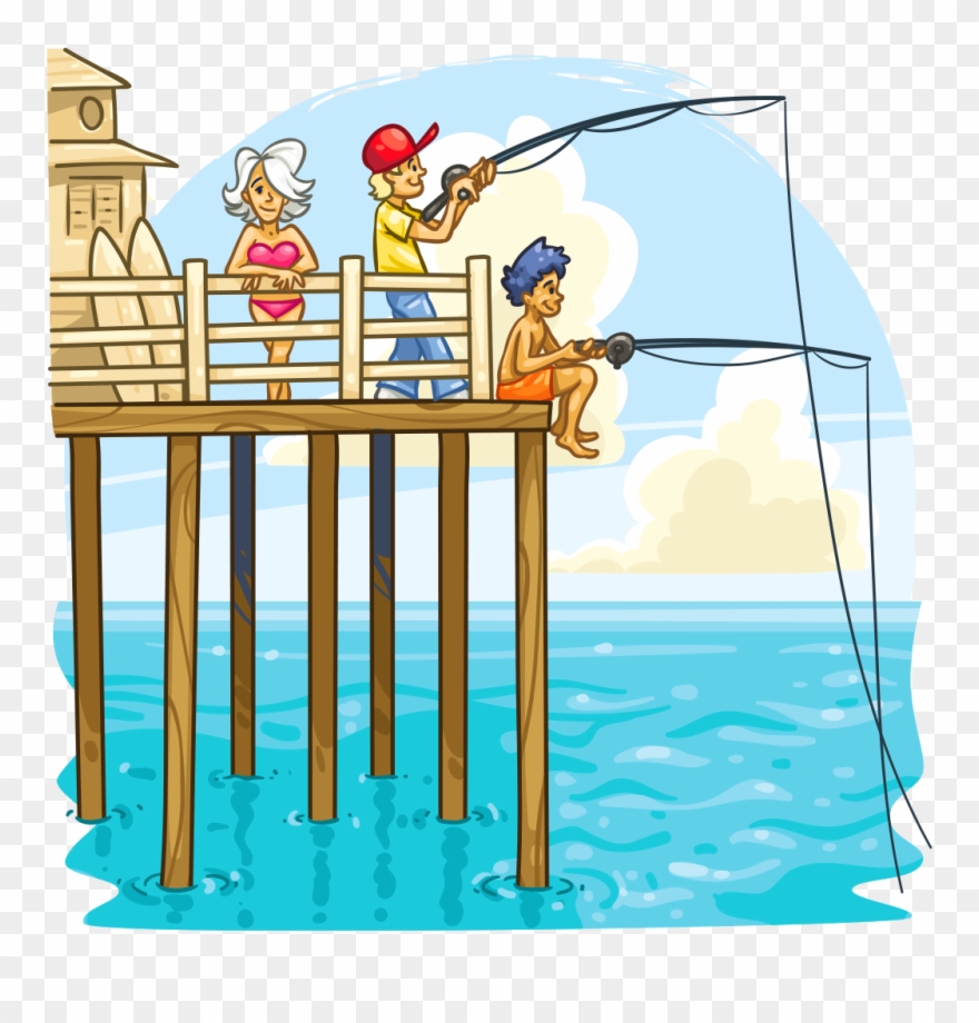 Pier Fishing Clipart