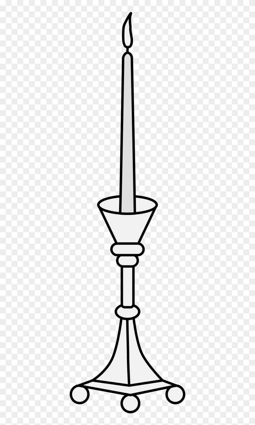 Candle Enflamed On A Candlestick Clipart