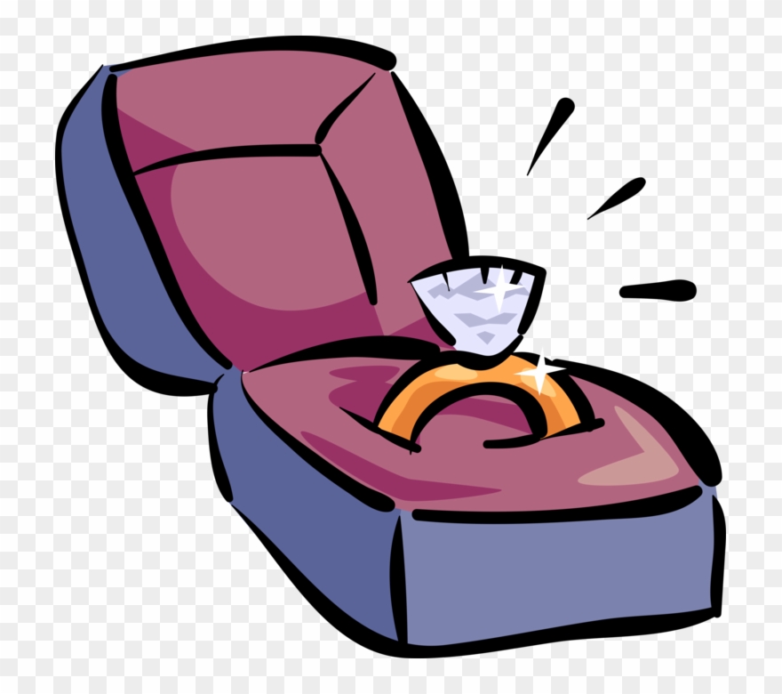 Vector Illustration Of Diamond Wedding Engagement Ring Clipart