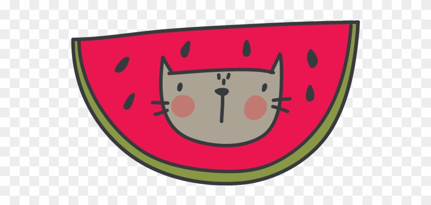 Watermelon Cat Clipart