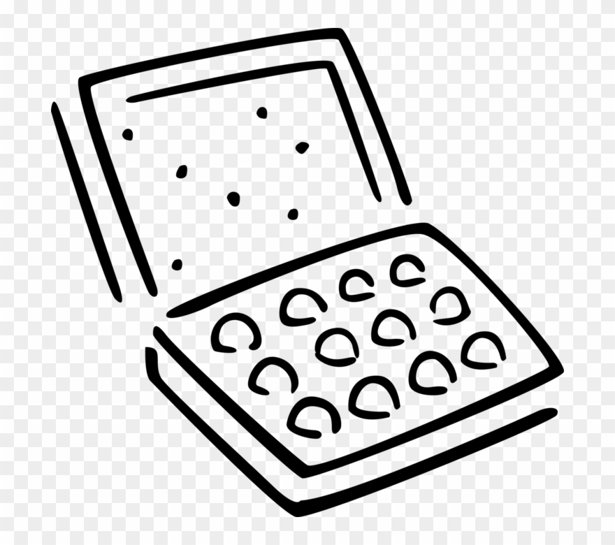 Vector Illustration Of Box Of Candy Confection Chocolates Clipart