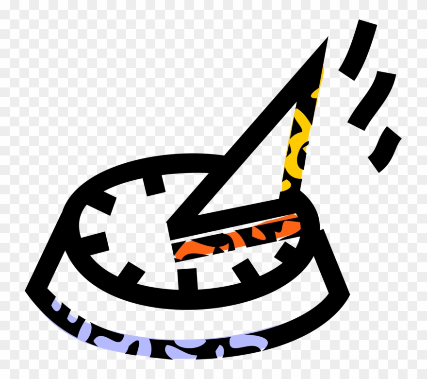 Vector Illustration Of Sundial Instrument Indicates Clipart