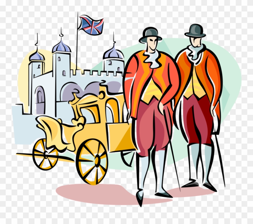 Vector Illustration Of Englishmen Royals In Traditional Clipart