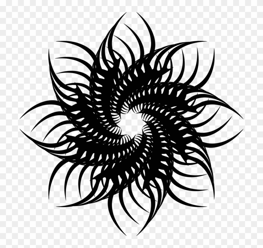 Flower Black And White Floral Design Petal Tattoo Clipart