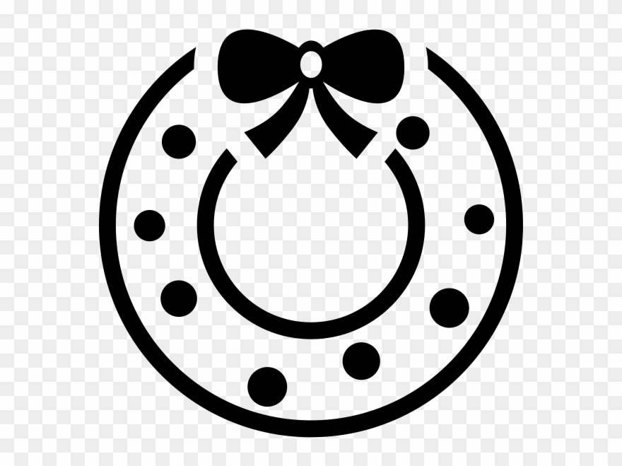 Christmas Wreath Rubber Stamp Clipart