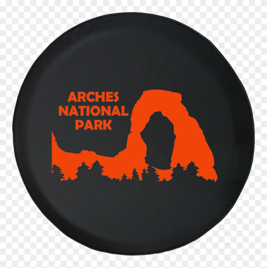 Jeep Wrangler Tire Cover With Arches National Park Clipart
