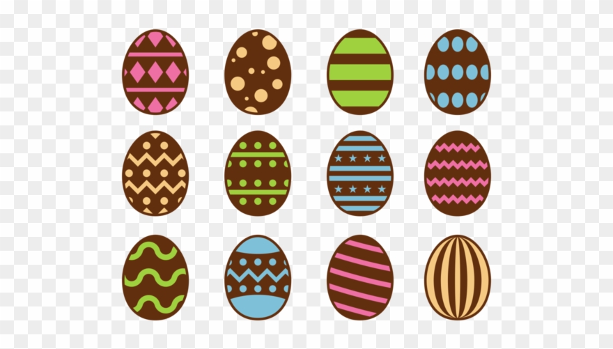 Chocolate Easter Eggs Icons Vector Clipart