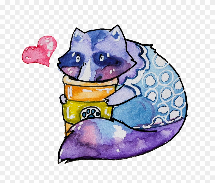 Waddles Is The Raccoon That Comes Up To Eat Bird Seed Clipart