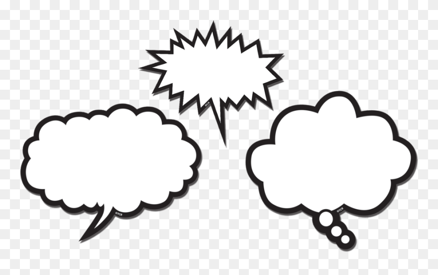 Black & White Speech Bubbles Magnetic Accents Clipart