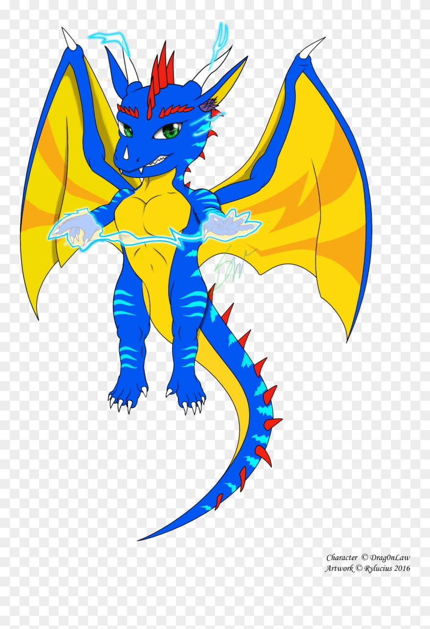 [k] Lightning Chibi Dragon Clipart