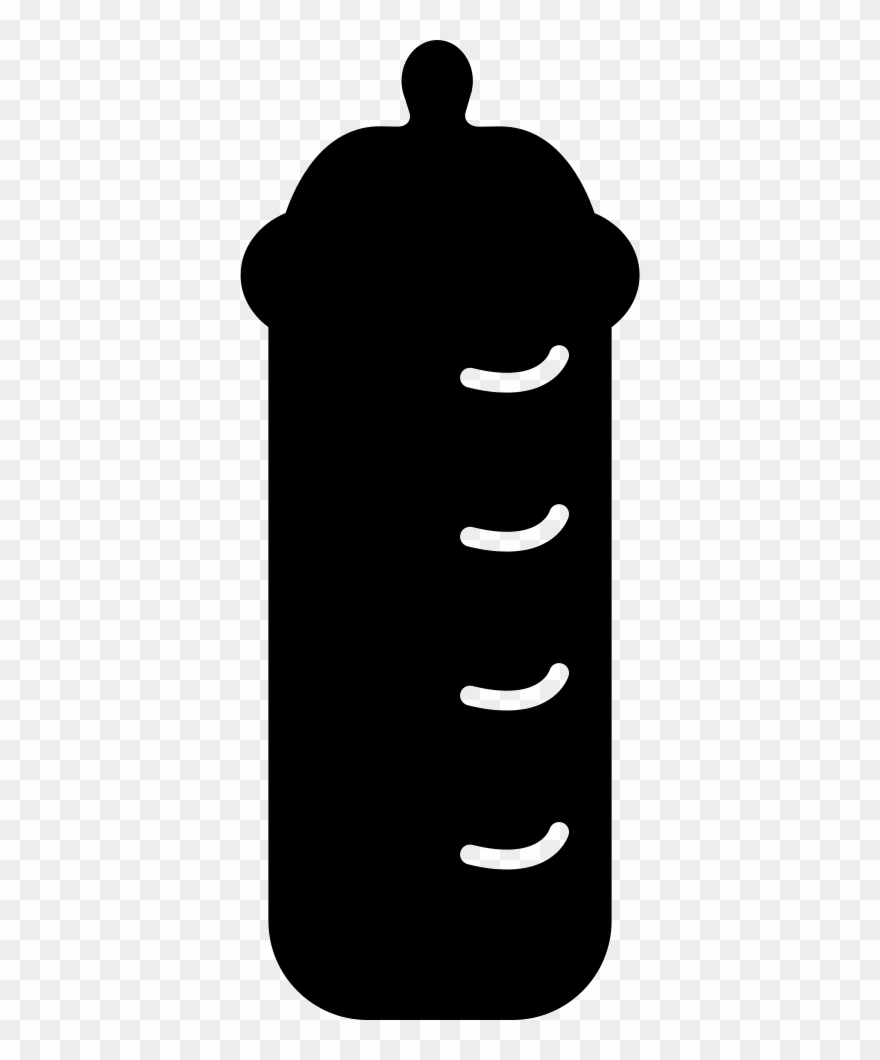 Baby Bottle In Black Version Clipart
