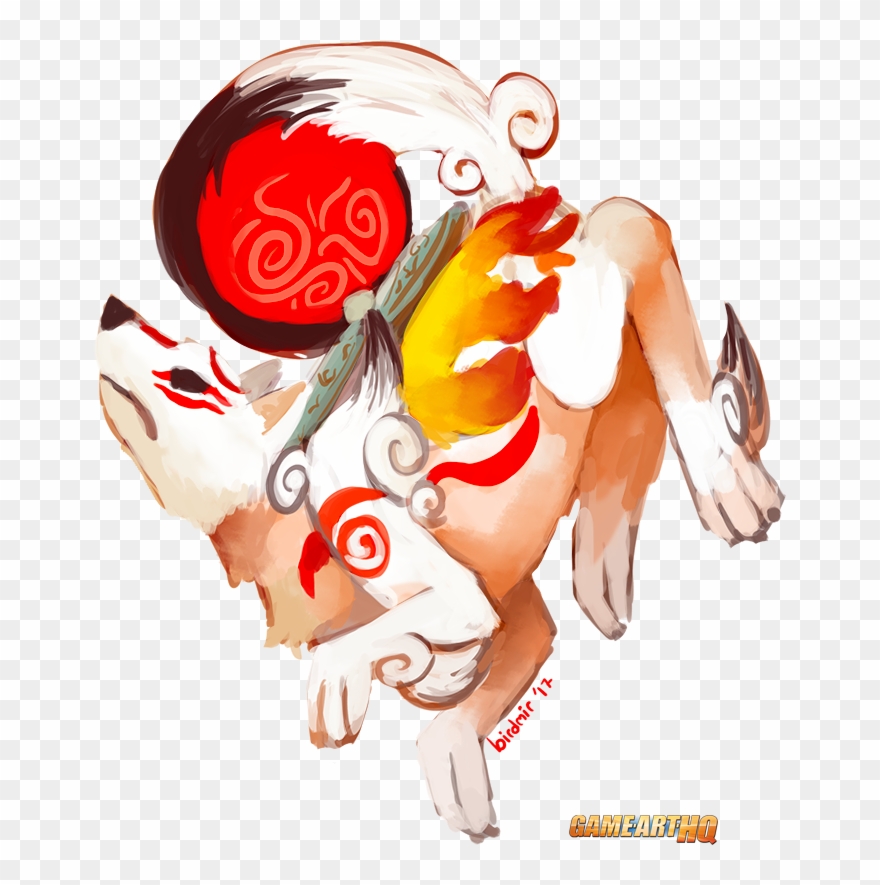 Amaterasu From Okami Drawn For The Game Art Hq Video Clipart