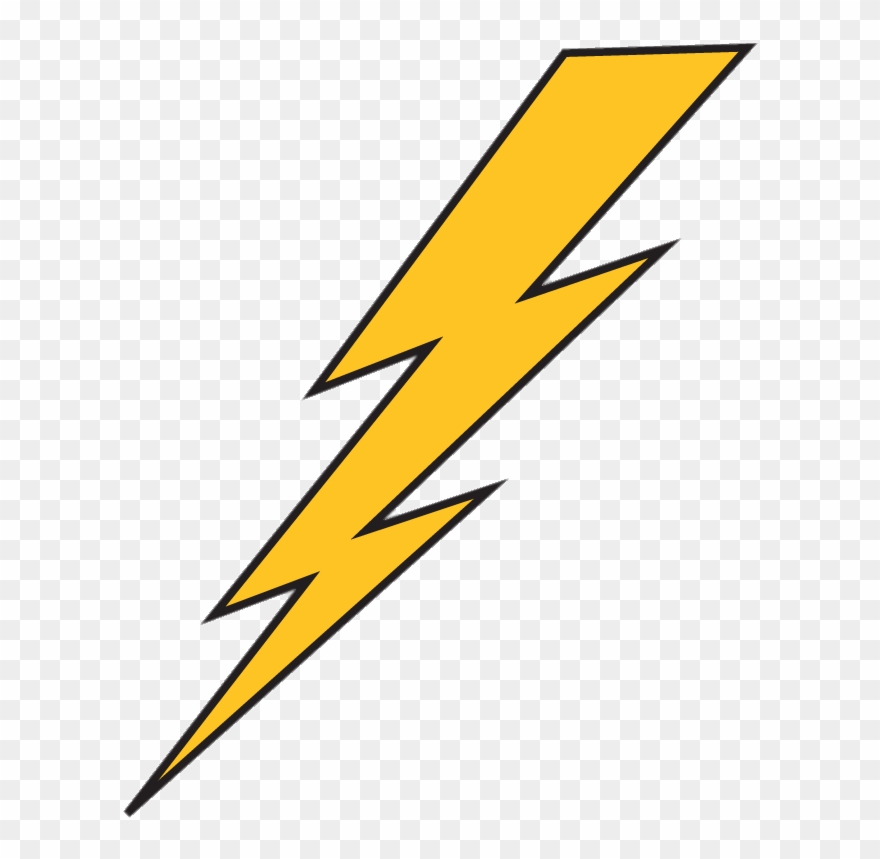 Download Lightning Bolt Yellow With Black Outline Transparent Clipart