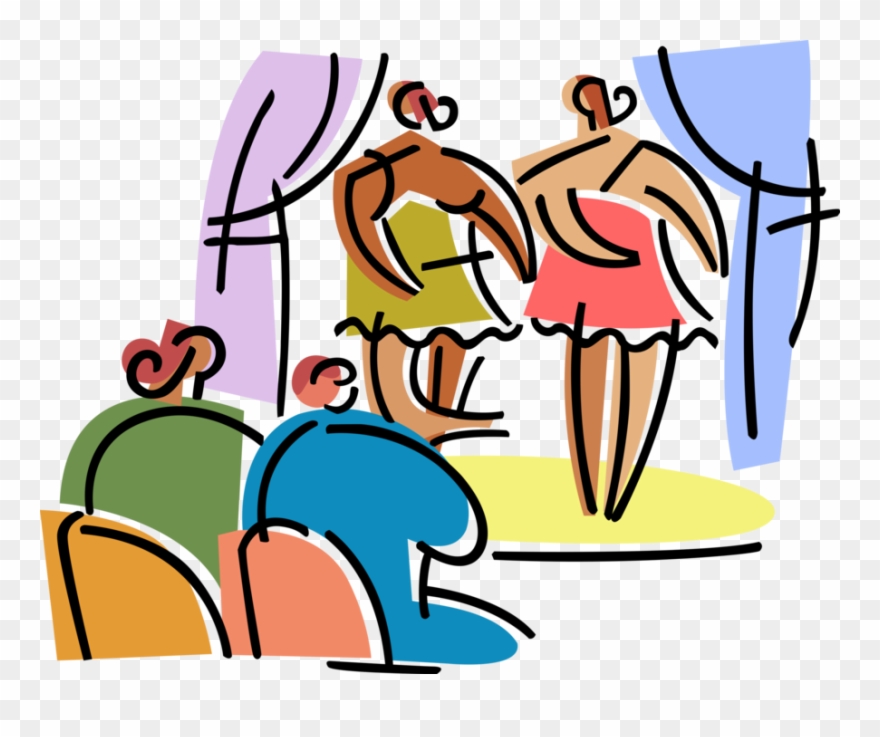 Vector Illustration Of Thespian Stage Actors Perform Clipart