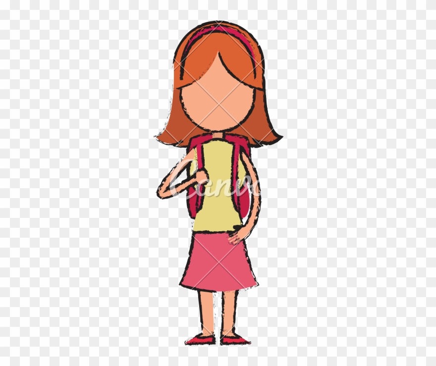 Girl School Student Holding Clipart