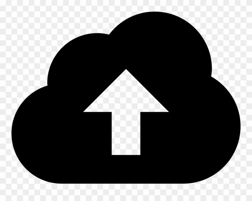 Cloud Upload Symbol With An Up Arrow Inside Comments Clipart