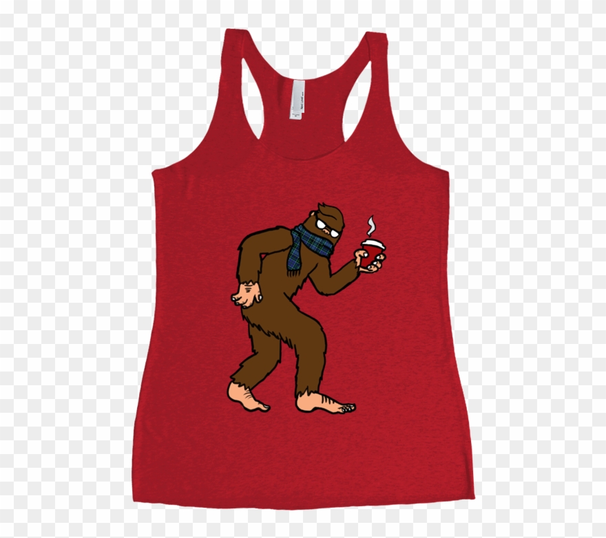 Hipster Sasquatch Racerback Tank Top Clipart