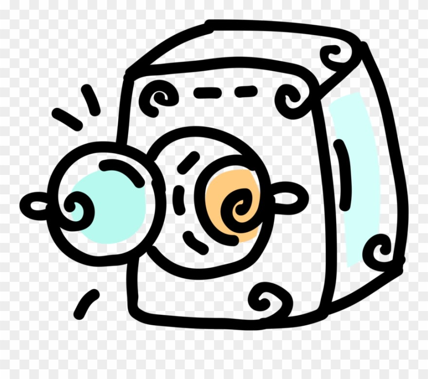 Vector Illustration Of Laundry Washing Machine Cleans Clipart