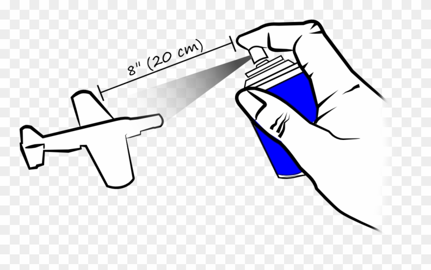 Keep The Spray Can At Least 8" From The Model Surface Clipart
