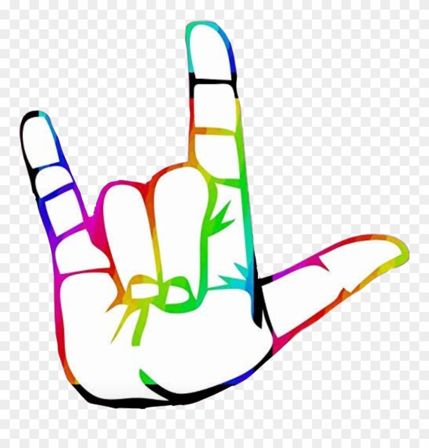 Iloveyou Hand Colorful Rainbow Asl Clipart